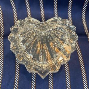 Mikasa Crystal Heart Shaped Box Vintage 1990s